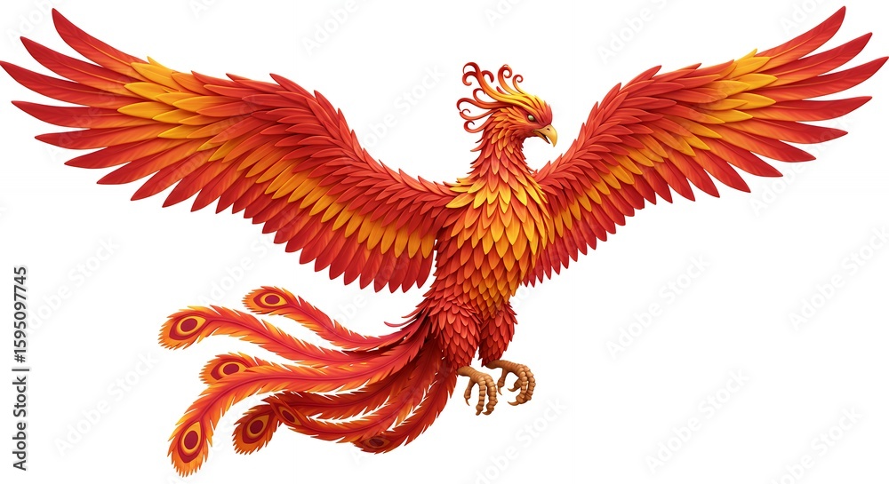 Fototapeta premium Mythical phoenix in flight