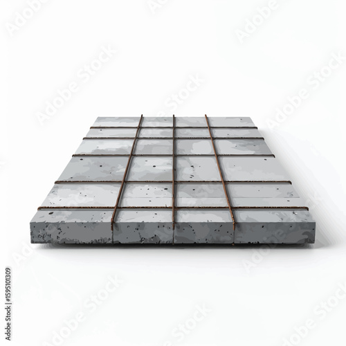 Concrete slab with steel reinforcement showcasing modern industrial construction techniques for