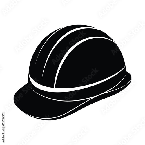 Minimalist Black Construction Hard Hat Safety Gear Icon