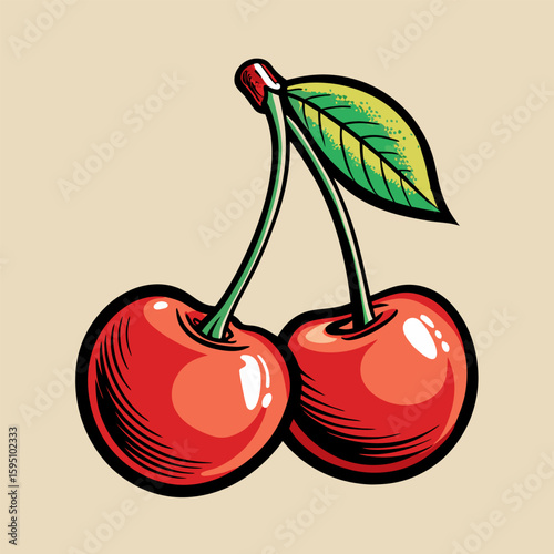 vector illustration of cherry