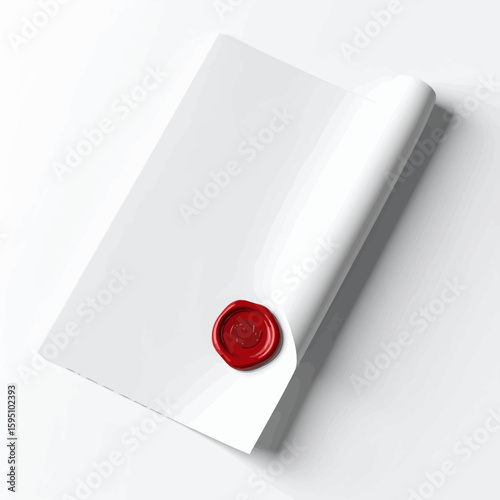Crimson wax sealed white parchment evokes formality and timeless communication process