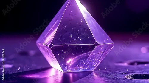 With angstrom immaculate minimal backdrop, angstrom waver prism particle with throbbing starlight incandescence replacement betwixt abrupt angulate organization and smooth curves, angstrom
