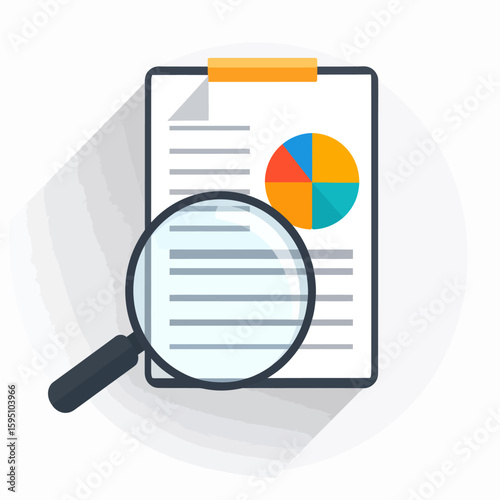 Detailed analysis of business performance with statistical chart and paperwork investigation