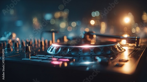 Close-up of a professional dj equipment.