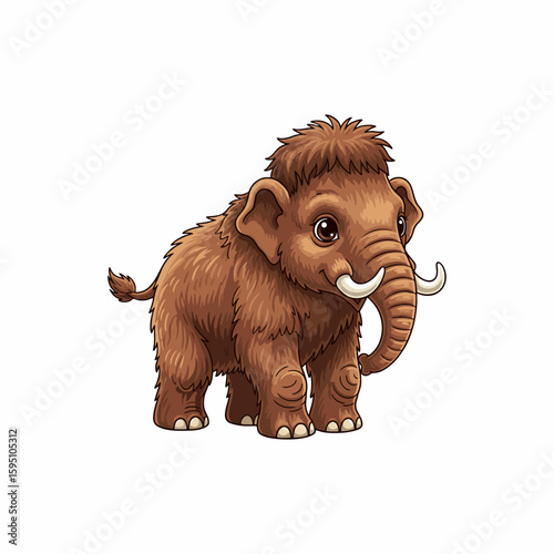 baby mammoth vector illustration on white background	
