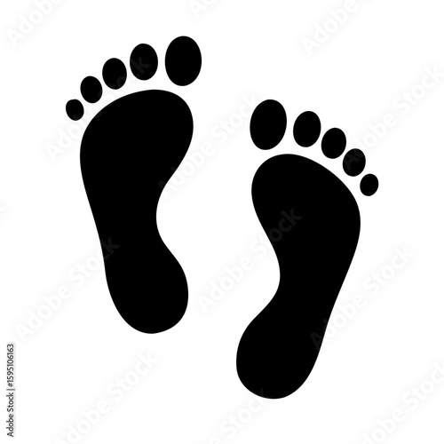 foot prints on white background