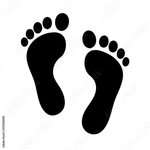 foot prints on white background