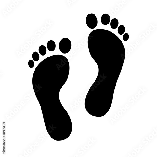 foot prints on white background