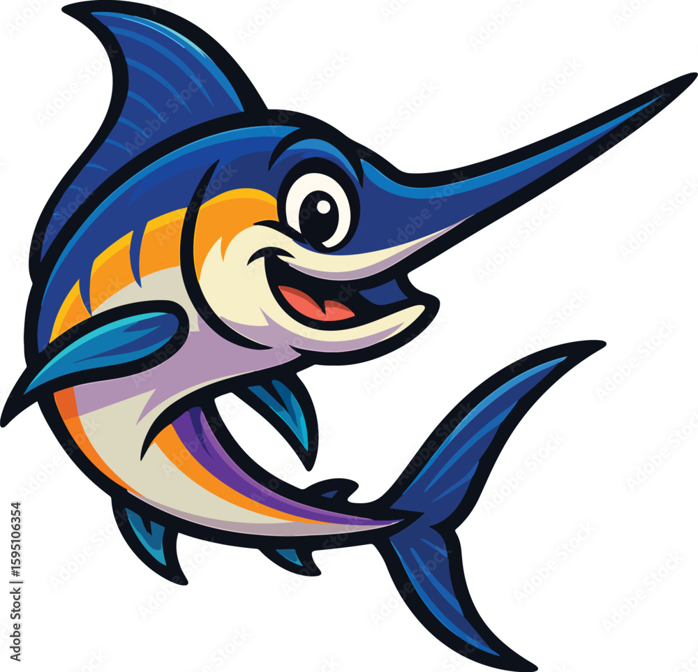 Fototapeta premium Cute Swordfish With Expressive Eyes