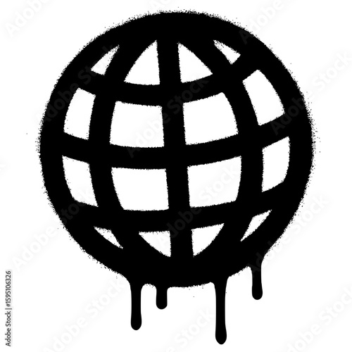 Spray Painted Globe Graffiti Art

