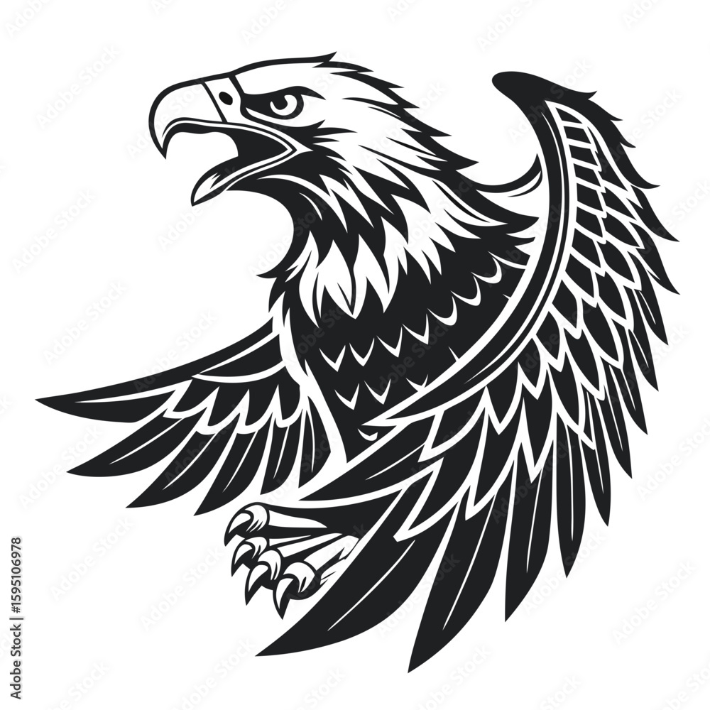 Obraz premium An eagle with its beak open, appearing to scream