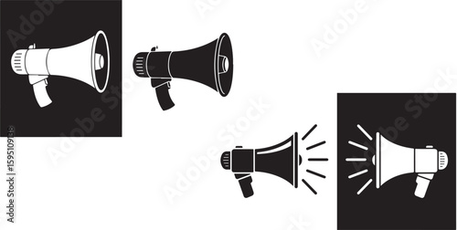 Electric megaphone with sound or marketing advertising flat vector