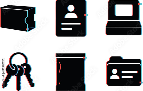 individual bo sleeve sign in register viewing booth tray master key sealed pouch account card file isolated