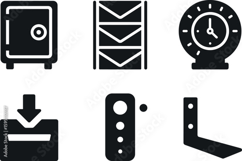 solid icon gasketed door envelope rack time delay lock anti fish baffle LED status mounting bracket isolated