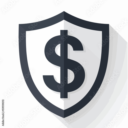 Financial protection shield safeguarding funds and investments with dollar currency representation