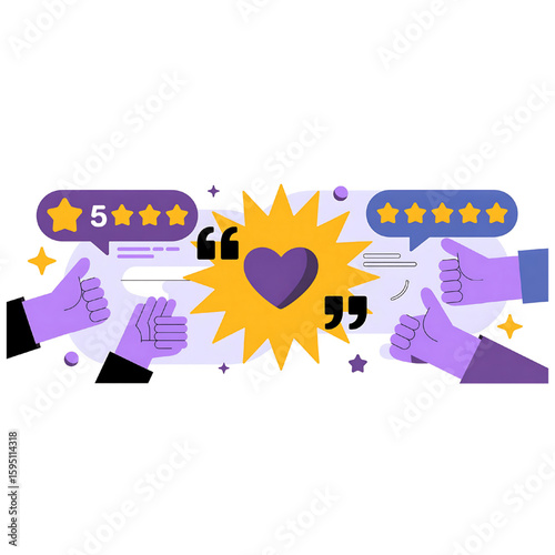 Customer Feedback and Five-Star Reviews: Positive Experience Illustration.