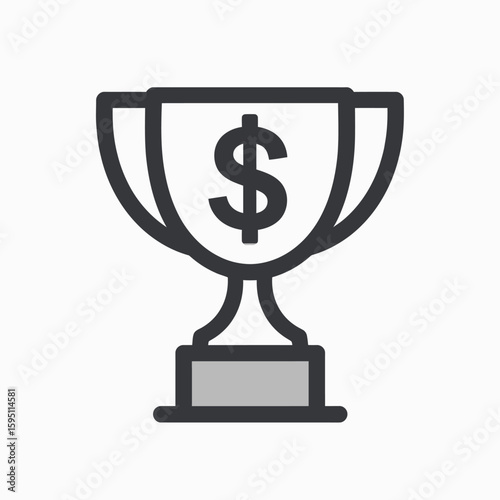Financial success trophy icon embodying achievement and wealth accumulation towards goals
