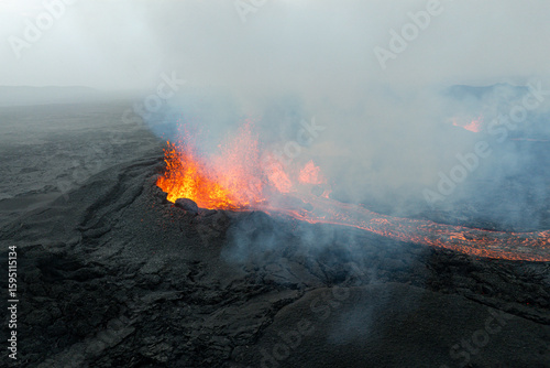 volcanic eruption on Iceland on Rekjanes Peninsula on July 18, 2025