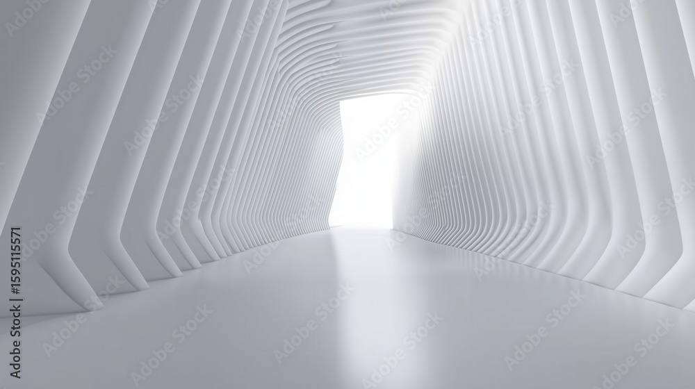 Obraz premium Abstract White Tunnel Architecture