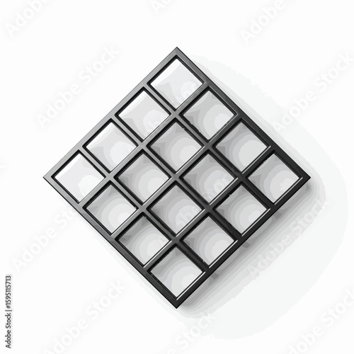Geometric Arrangement: Black Framed Squares in Minimalist Design Aesthetic Visual Composition