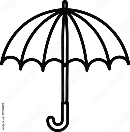 open umbrella icon, Umbrella outline illustration, rain protection vector