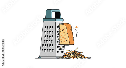 Creative process of making deliciously grated cheese for culinary creations and food preparation
