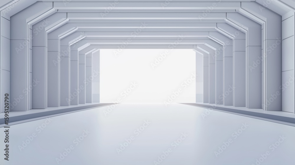 Obraz premium Abstract white tunnel architecture