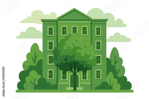 The office proudly displays its certification as a LEED-certified green building, demonstrating its commitment to sustainable practices and