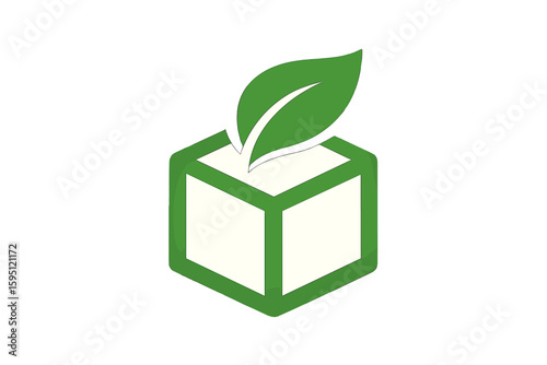 This logo features a modern pictogram design with a leaf and trash can symbol, presented in green with a gradient, making it ideal for businesses focused on nature, the environment, eco-friendliness