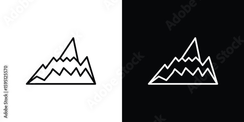 Mountain icon elements. A modern flat and line icons set