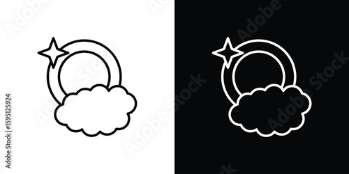 Washing dishes icon in simple linear style.