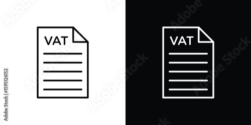 Value added tax VAT icon in simple linear style.