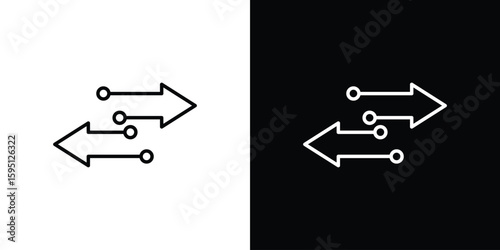 Transfer icon in simple linear style.