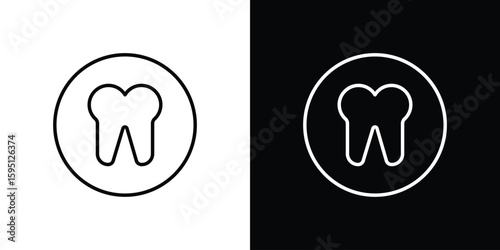 Tooth icon in simple linear style.