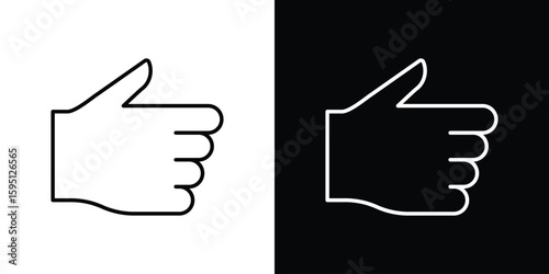 Thumb up icon in simple linear style.