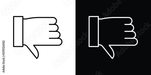 Thumb down icon in simple linear style.