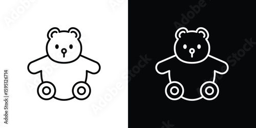Teddy bear icon in simple linear style.