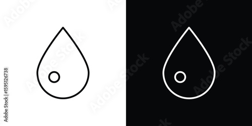 Tear drop icon in simple linear style.