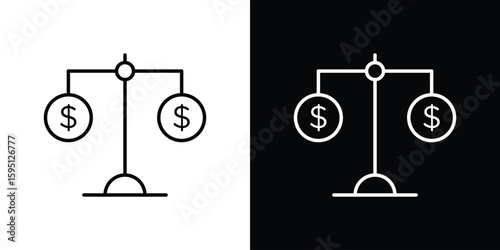 Taxes icon in simple linear style.