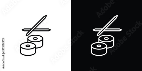 Sushi icon in simple linear style.
