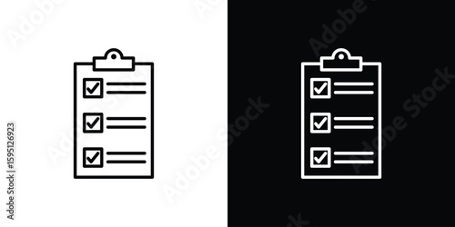 Survey icon in simple linear style.