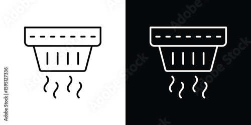 Smoke detector icon in simple linear style.