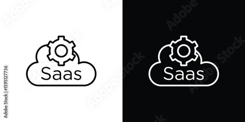 SaaS icon in simple linear style.