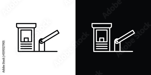 Road toll icon in simple linear style.