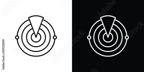 Radar detection icon in simple linear style.