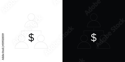 Ponzi scheme icon in simple linear style.