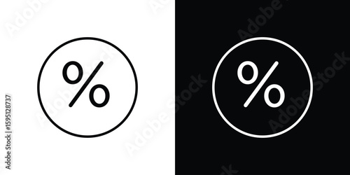 Percent icon in simple linear style.