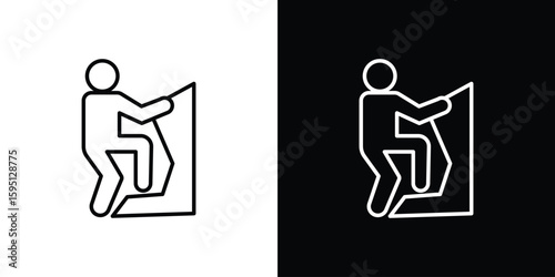 People Climbing icon in simple linear style.