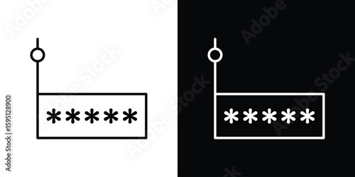 Password phishing icon in simple linear style.