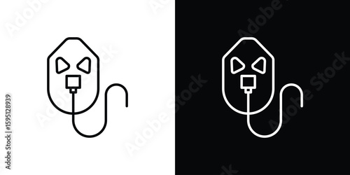 Oxygen mask icon in simple linear style.
